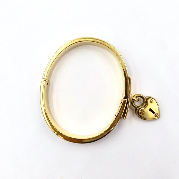 JUICY COUTURE GOLD LEATHER BANGLE BRACELET - Picture 9 of 10